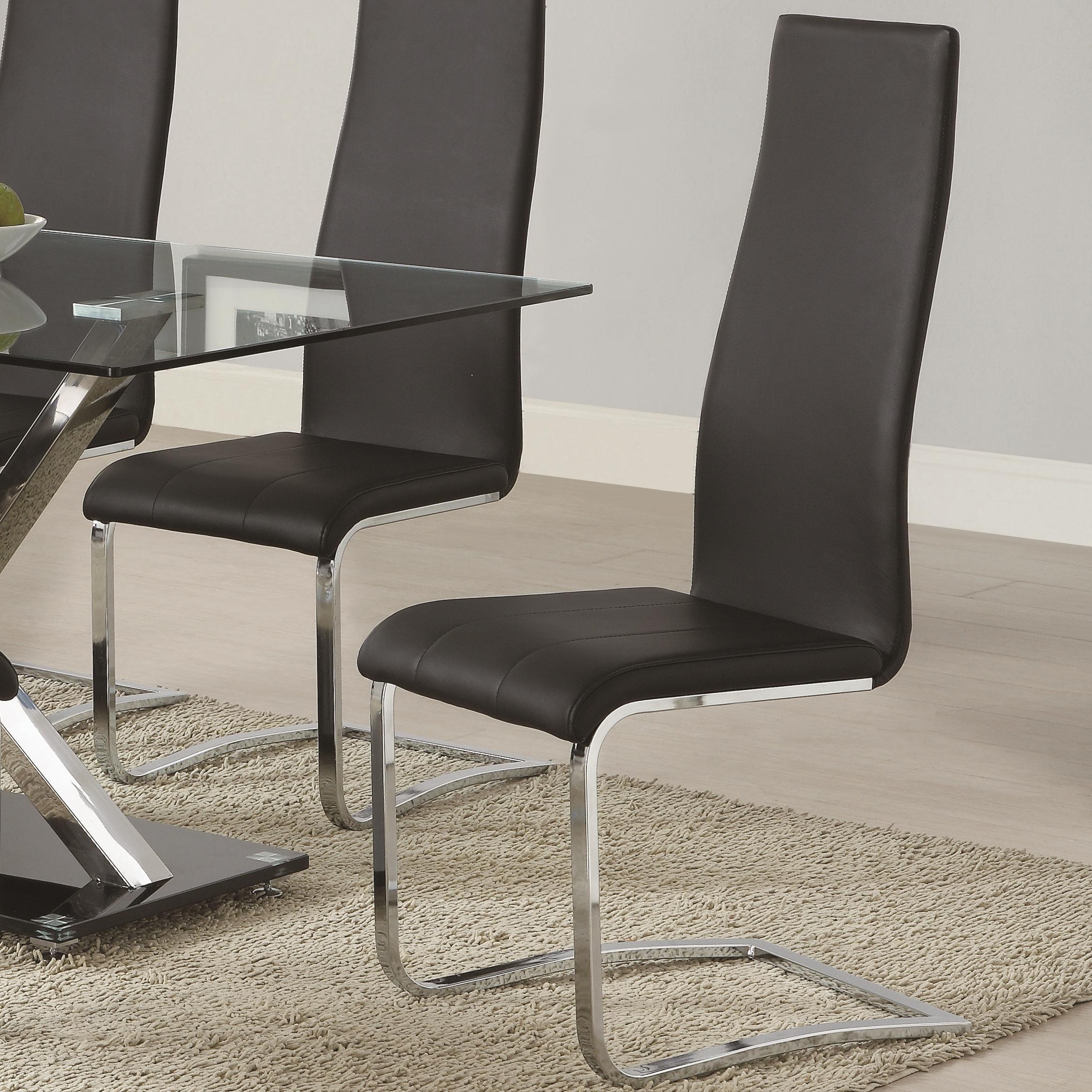 Black chrome best sale dining chairs